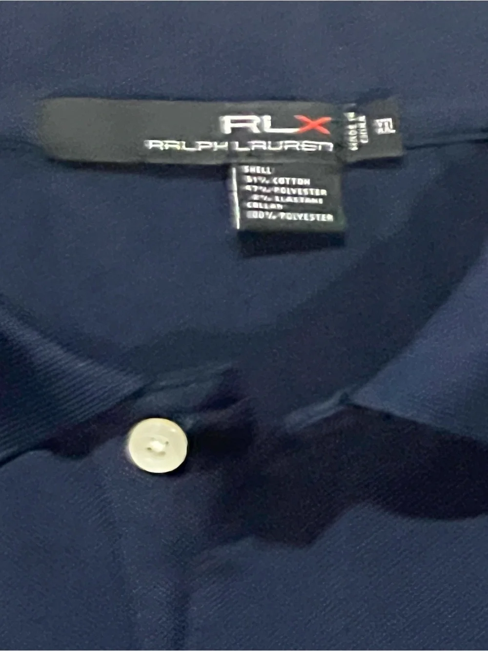 RLX Ralph Lauren PGAA Polo Shirt Mens XXL Blue Short Sleeve 1/4 Button